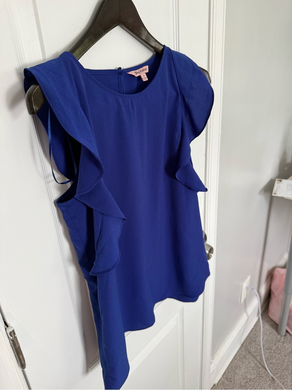Juicy Couture Electric Blue Ruffle Sleeve Blouse